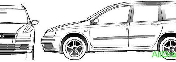 Fiat Stilo MultiWagon (2005) (Fiat Stilo MultiUniversal (2005)) - drawings (drawings) of the car